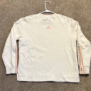 Adidas Women's Cream and Pink Sweatshirt